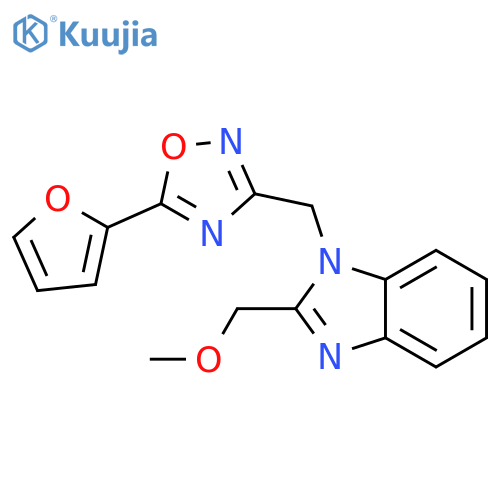 1-{[5-(furan-2-yl)-1,2,4-oxadiazol-3-yl]methyl}-2-(methoxymethyl)-1H-1,3-benzodiazole structure
