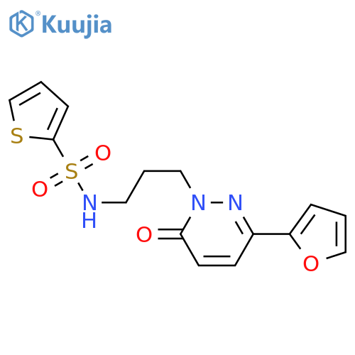 N-{3-[3-(furan-2-yl)-6-oxo-1,6-dihydropyridazin-1-yl]propyl}thiophene-2-sulfonamide structure