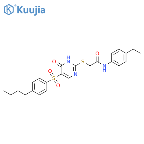 2-{[5-(4-butylbenzenesulfonyl)-6-oxo-1,6-dihydropyrimidin-2-yl]sulfanyl}-N-(4-ethylphenyl)acetamide structure