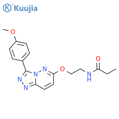 N-(2-{[3-(4-methoxyphenyl)-[1,2,4]triazolo[4,3-b]pyridazin-6-yl]oxy}ethyl)propanamide structure