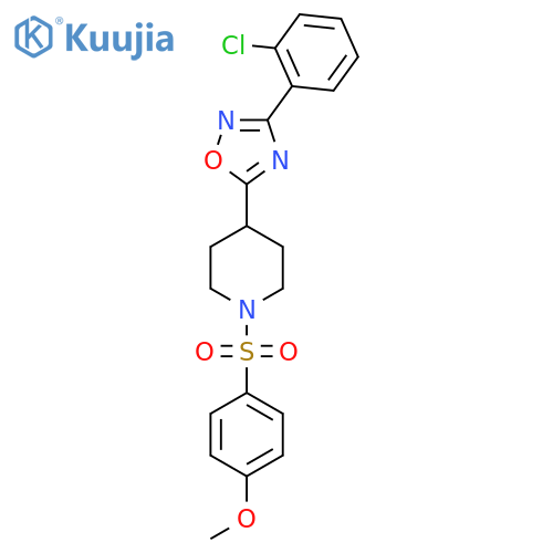 4-[3-(2-chlorophenyl)-1,2,4-oxadiazol-5-yl]-1-(4-methoxybenzenesulfonyl)piperidine structure
