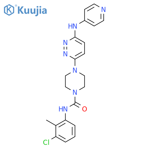 N-(3-chloro-2-methylphenyl)-4-{6-[(pyridin-4-yl)amino]pyridazin-3-yl}piperazine-1-carboxamide structure