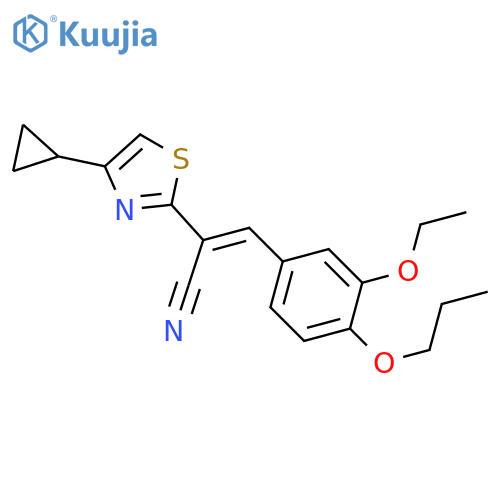 (2E)-2-(4-cyclopropyl-1,3-thiazol-2-yl)-3-(3-ethoxy-4-propoxyphenyl)prop-2-enenitrile structure