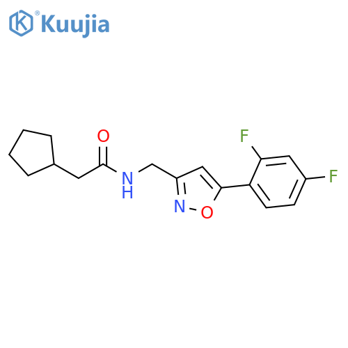 2-cyclopentyl-N-{[5-(2,4-difluorophenyl)-1,2-oxazol-3-yl]methyl}acetamide structure