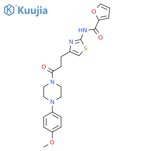 N-(4-{3-[4-(4-methoxyphenyl)piperazin-1-yl]-3-oxopropyl}-1,3-thiazol-2-yl)furan-2-carboxamide structure