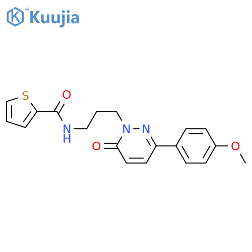 N-{3-[3-(4-methoxyphenyl)-6-oxo-1,6-dihydropyridazin-1-yl]propyl}thiophene-2-carboxamide structure