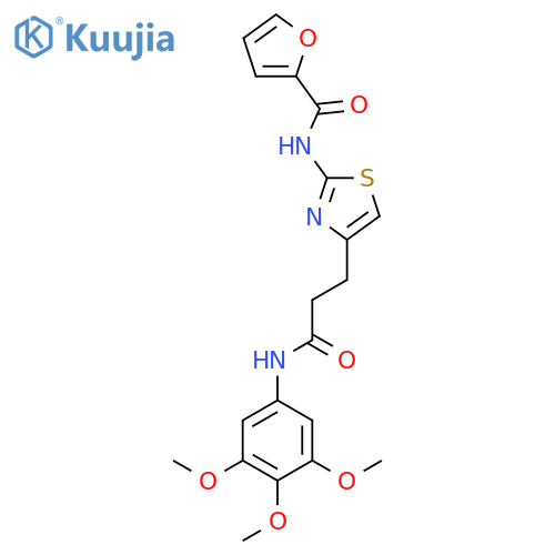 N-(4-{2-[(3,4,5-trimethoxyphenyl)carbamoyl]ethyl}-1,3-thiazol-2-yl)furan-2-carboxamide structure