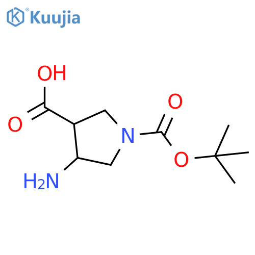 (3R,4R)-rel-4-Amino-1-(tert-butoxycarbonyl)pyrrolidine-3-carboxylic acid structure