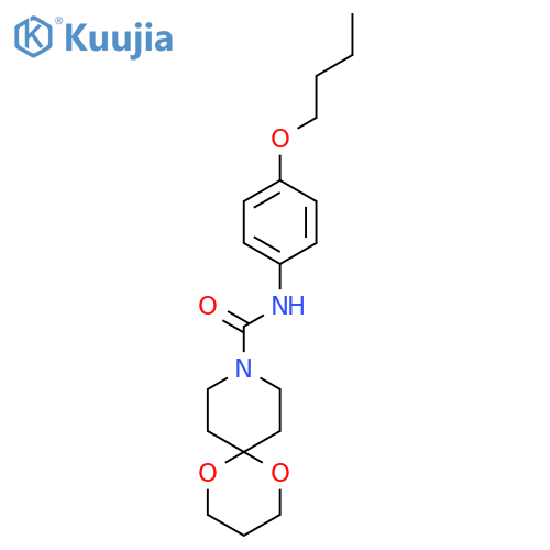 N-(4-butoxyphenyl)-1,5-dioxa-9-azaspiro[5.5]undecane-9-carboxamide structure