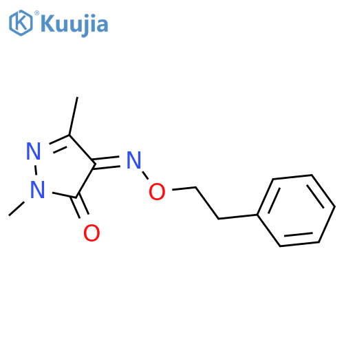 1H-Pyrazole-4,5-dione, 1,3-dimethyl-, 4-[O-(2-phenylethyl)oxime] structure