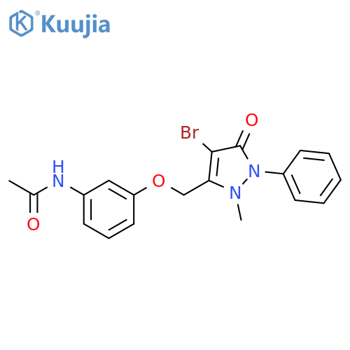 N-[3-[(4-bromo-2-methyl-5-oxo-1-phenylpyrazol-3-yl)methoxy]phenyl]acetamide structure