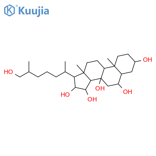 (3beta,5alpha,6alpha,8xi,15beta,16beta,25S)-cholestane-3,6,8,15,16,26-hexol structure