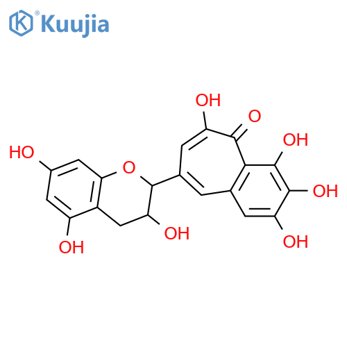 5H-Benzocyclohepten-5-one,8-[(2R,3S)-3,4-dihydro-3,5,7-trihydroxy-2H-1-benzopyran-2-yl]-2,3,4,6-tetrahydroxy- structure