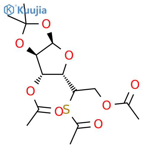 3,6-Di-O-acetyl-5-S-acetyl-5-deoxy-1,2-O-isopropylidene-a-D-glucofuranose structure
