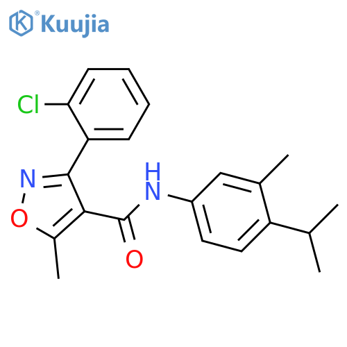 3-(2-chlorophenyl)-5-methyl-N-(3-methyl-4-propan-2-ylphenyl)-1,2-oxazole-4-carboxamide structure