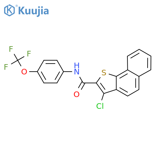 (3-Chlorobenzo[g]benzo[b]thiophen-2-yl)-N-(4-(trifluoromethoxy)phenyl)formamide structure