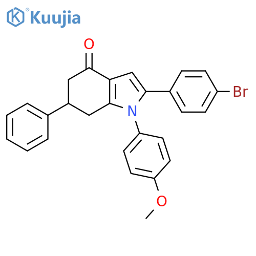 2-(4-Bromophenyl)-1-(4-methoxyphenyl)-6-phenyl-5,6,7-trihydroindol-4-one structure