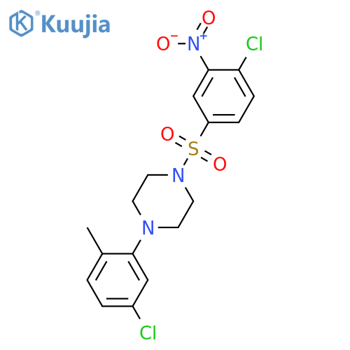 1-(5-chloro-2-methylphenyl)-4-(4-chloro-3-nitrophenyl)sulfonylpiperazine structure