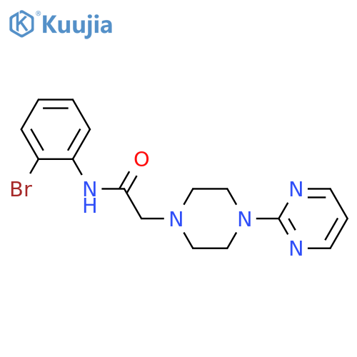 N-(2-bromophenyl)-2-(4-pyrimidin-2-ylpiperazin-1-yl)acetamide structure