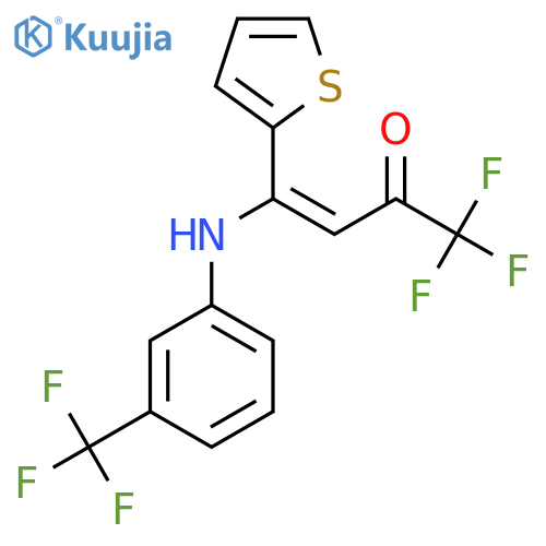 (E)-1,1,1-Trifluoro-4-thiophen-2-yl-4-[3-(trifluoromethyl)anilino]but-3-en-2-one structure