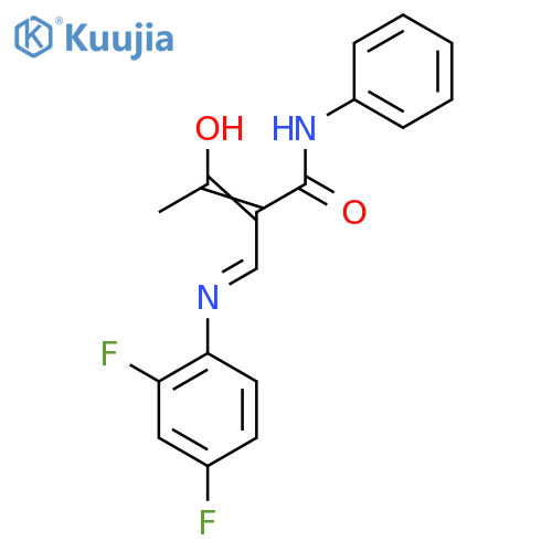 2-Acetyl-3-((2,4-difluorophenyl)amino)-N-phenylprop-2-enamide structure