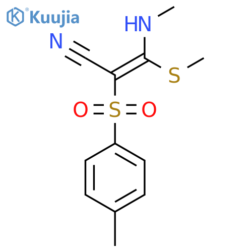 3-(Methylamino)-2-((4-methylphenyl)sulfonyl)-3-methylthioprop-2-enenitrile structure