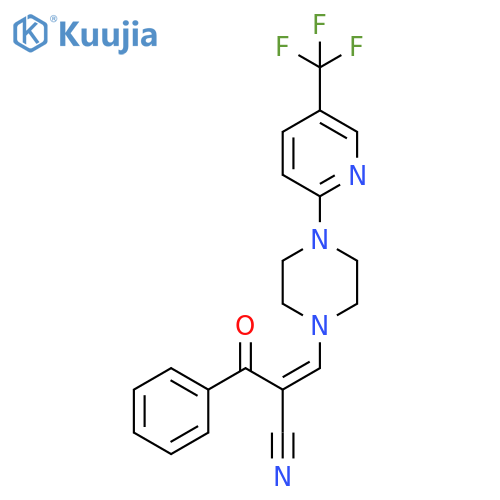 (Z)-2-Benzoyl-3-{4-5-(trifluoromethyl)-2-pyridinylpiperazino}-2-propenenitrile structure
