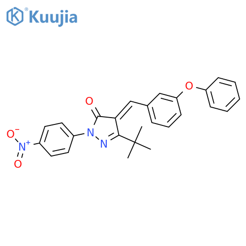 (4E)-5-tert-butyl-2-(4-nitrophenyl)-4-[(3-phenoxyphenyl)methylidene]pyrazol-3-one structure