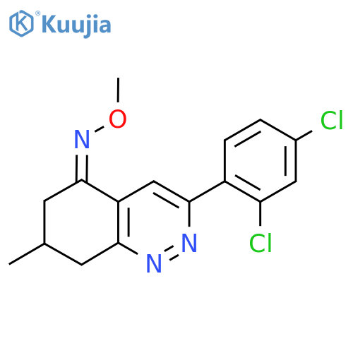 (5Z)-3-(2,4-Dichlorophenyl)-N-methoxy-7-methyl-5,6,7,8-tetrahydrocinnolin-5-imine structure