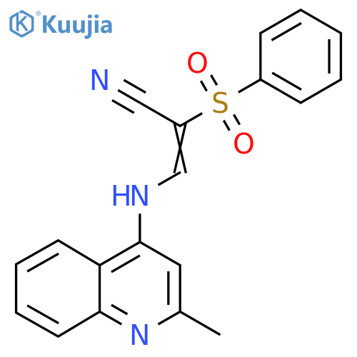 2-(Benzenesulfonyl)-3-[(2-methylquinolin-4-yl)amino]prop-2-enenitrile structure