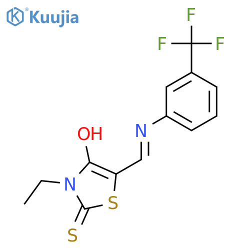 3-Ethyl-2-thioxo-5-(((3-(trifluoromethyl)phenyl)amino)methylene)-1,3-thiazolidin-4-one structure