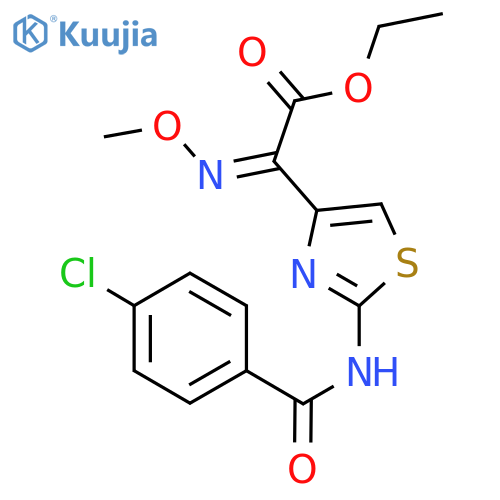 ethyl (2Z)-2-[2-(4-chlorobenzamido)-1,3-thiazol-4-yl]-2-(methoxyimino)acetate structure
