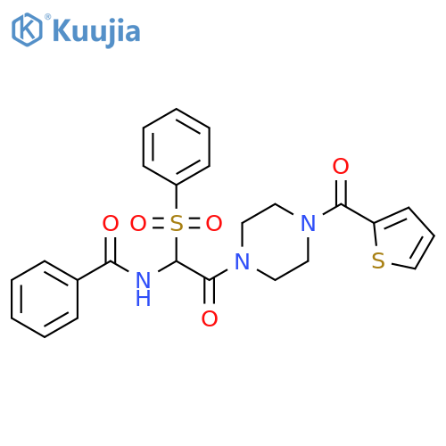 N-[1-(benzenesulfonyl)-2-oxo-2-[4-(thiophene-2-carbonyl)piperazin-1-yl]ethyl]benzamide structure