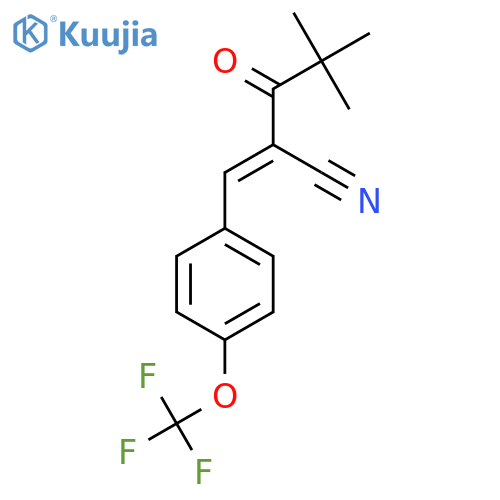 (2E)-4,4-Dimethyl-3-oxo-2-[[4-(trifluoromethoxy)phenyl]methylidene]pentanenitrile structure