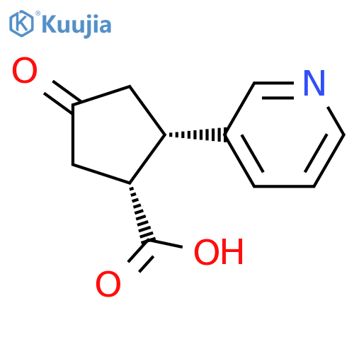 Cyclopentanecarboxylic acid, 4-oxo-2-(3-pyridinyl)-, cis- structure
