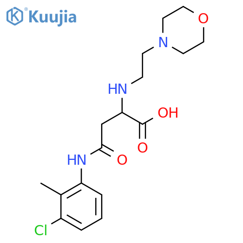 3-[(3-chloro-2-methylphenyl)carbamoyl]-2-{[2-(morpholin-4-yl)ethyl]amino}propanoic acid structure