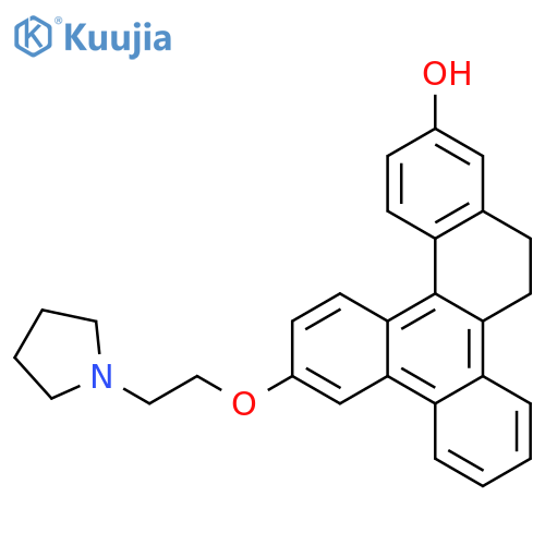 Benzo[g]chrysen-12-ol, 9,10-dihydro-3-[2-(1-pyrrolidinyl)ethoxy]- structure