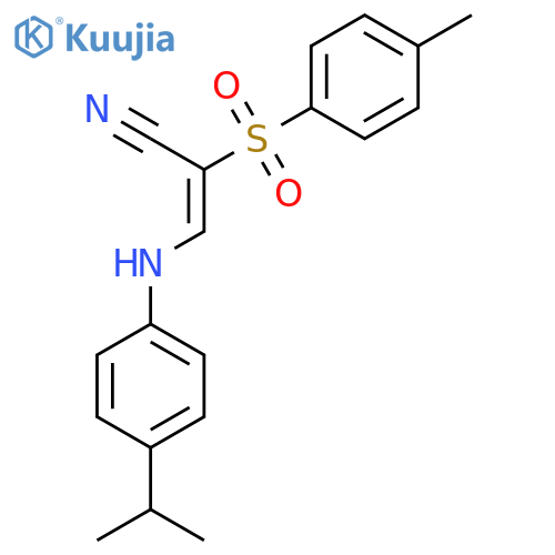 3-((4-(Isopropyl)phenyl)amino)-2-((4-methylphenyl)sulfonyl)prop-2-enenitrile structure