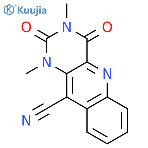 Pyrimido[5,4-b]quinoline-10-carbonitrile, 1,2,3,4-tetrahydro-1,3-dimethyl-2,4-dioxo- structure