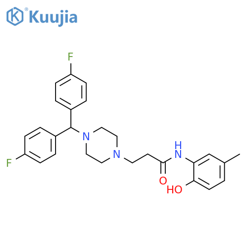 3-(4-(bis(4-fluorophenyl)methyl)piperazin-1-yl)-N-(2-hydroxy-5-methylphenyl)propanamide structure