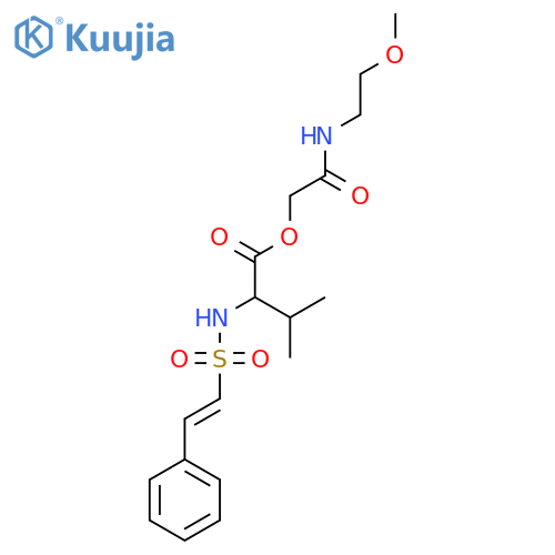 [(2-Methoxyethyl)carbamoyl]methyl 3-methyl-2-(2-phenylethenesulfonamido)butanoate structure