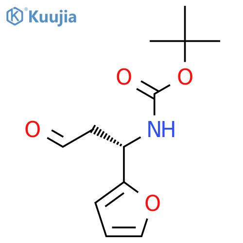 tert-butyl N-(1S)-1-(furan-2-yl)-3-oxopropylcarbamate structure