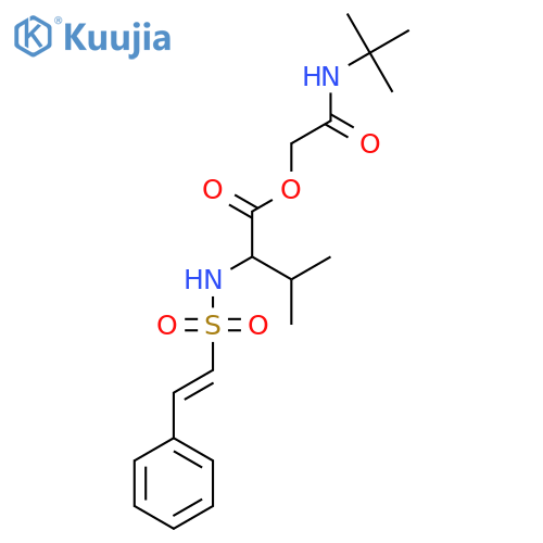 (Tert-butylcarbamoyl)methyl 3-methyl-2-(2-phenylethenesulfonamido)butanoate structure