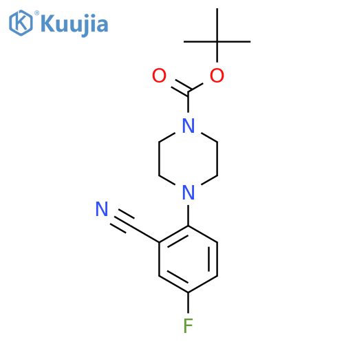tert-butyl 4-(2-cyano-4-fluorophenyl)piperazine-1-carboxylate structure