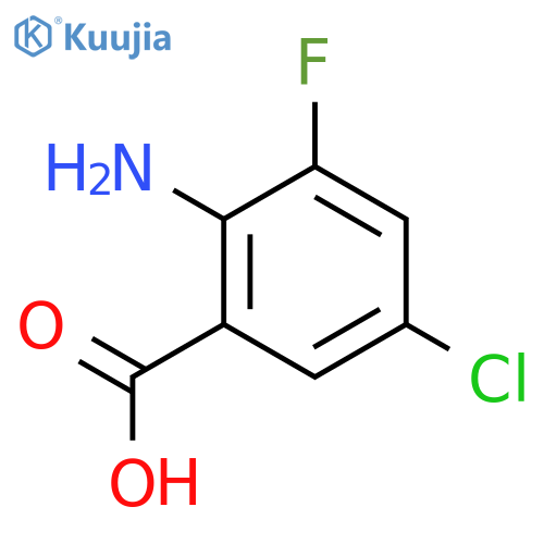 2-\u200bAmino-\u200b5-\u200bchloro-\u200b3-\u200bfluorobenzoic acid structure
