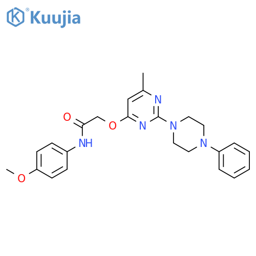 N-(4-methoxyphenyl)-2-{[6-methyl-2-(4-phenylpiperazin-1-yl)pyrimidin-4-yl]oxy}acetamide structure