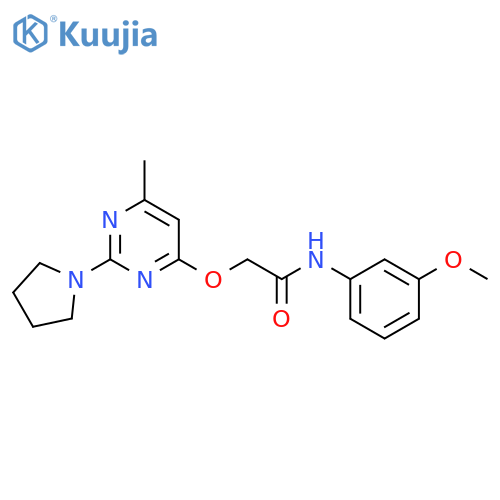 N-(3-methoxyphenyl)-2-{[6-methyl-2-(pyrrolidin-1-yl)pyrimidin-4-yl]oxy}acetamide structure