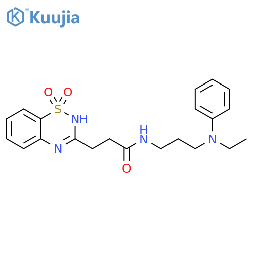 3-(1,1-dioxo-2H-1lambda6,2,4-benzothiadiazin-3-yl)-N-{3-[ethyl(phenyl)amino]propyl}propanamide structure