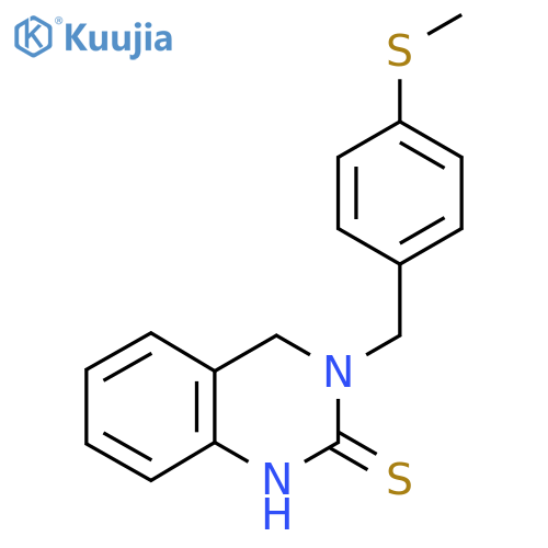 3-{[4-(methylsulfanyl)phenyl]methyl}-1,2,3,4-tetrahydroquinazoline-2-thione structure