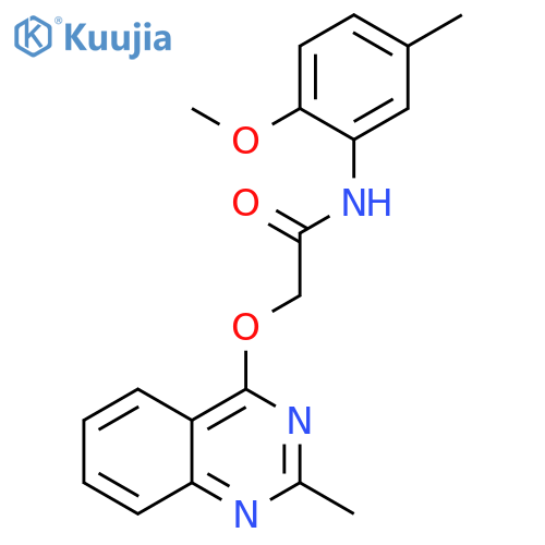 N-(2-methoxy-5-methylphenyl)-2-[(2-methylquinazolin-4-yl)oxy]acetamide structure